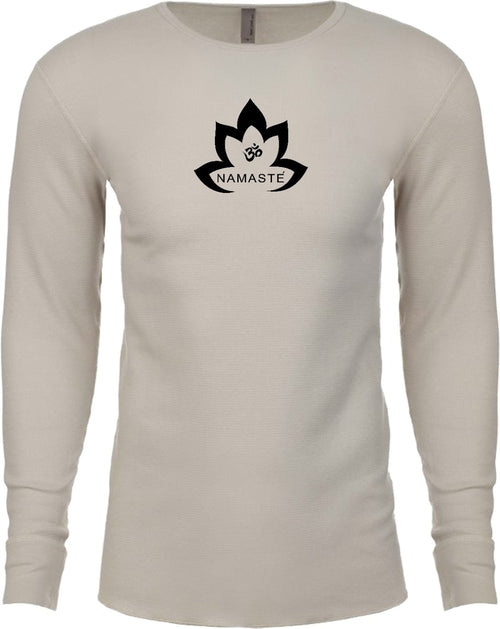 Black Namaste Lotus Long Sleeve Thermal Yoga Tee