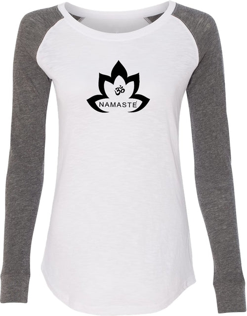 Black Namaste Lotus Preppy Patch Elbow Yoga Tee