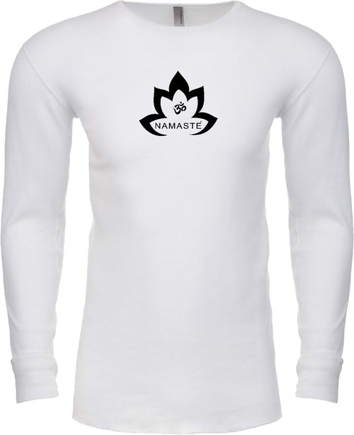 Black Namaste Lotus Long Sleeve Thermal Yoga Tee