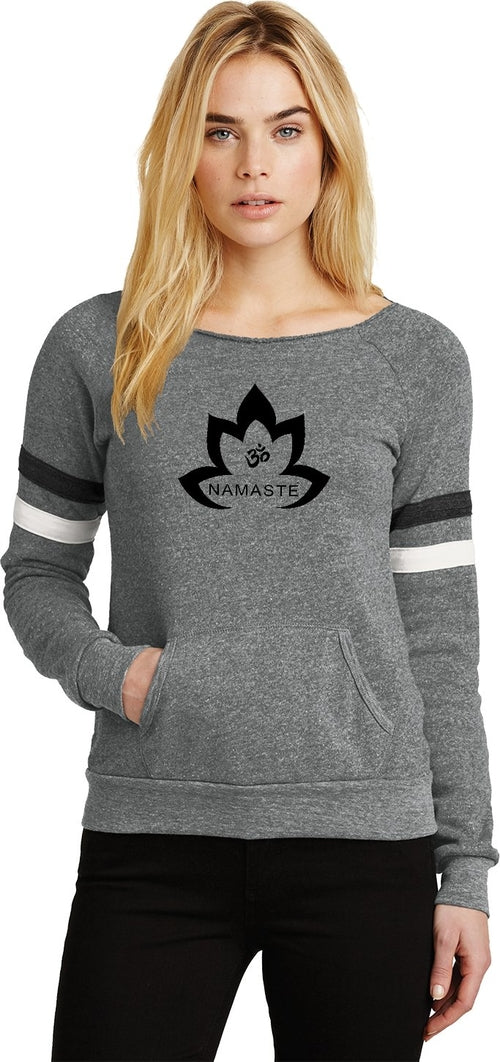 Black Namaste Lotus Eco-Fleece Yoga Sweatshirt