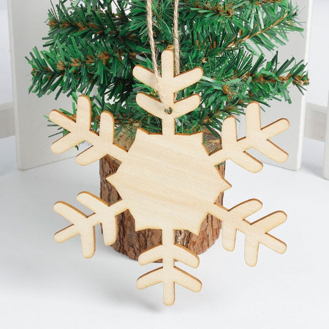 New Christmas Snowflake Base Wood Hanging Decor