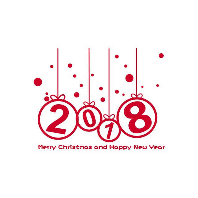 New Year 2018 Merry Christmas Wall Sticker Home