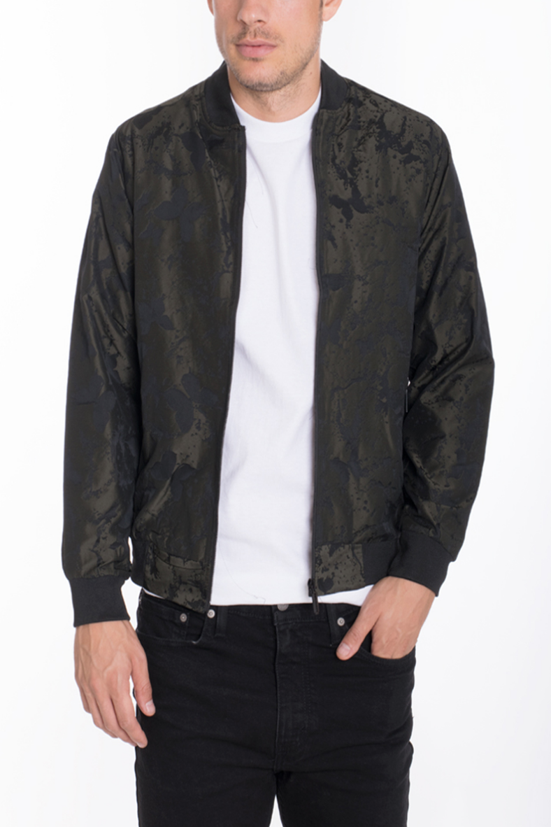 BUTTERFLY PRINTED BOMBER- OLIVE