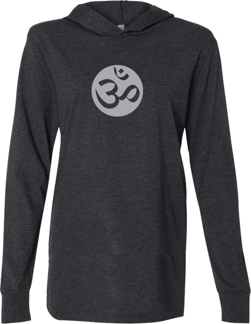 Big OM Print Lightweight Yoga Hoodie Tee Shirt