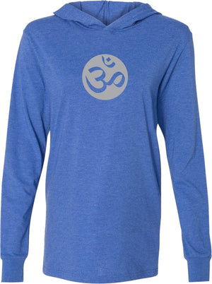 Big OM Print Lightweight Yoga Hoodie Tee Shirt