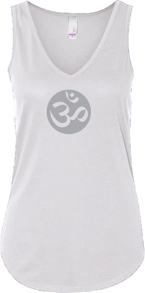 Big OM Print Flowy V-Neck Yoga Tank Top