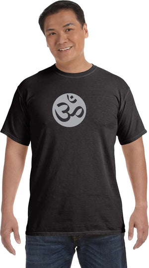 Big OM Print Pigment Dye Yoga Tee Shirt