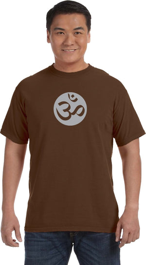 Big OM Print Pigment Dye Yoga Tee Shirt