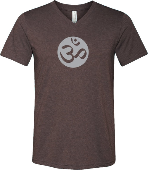 Big OM Print Triblend V-neck Yoga Tee Shirt