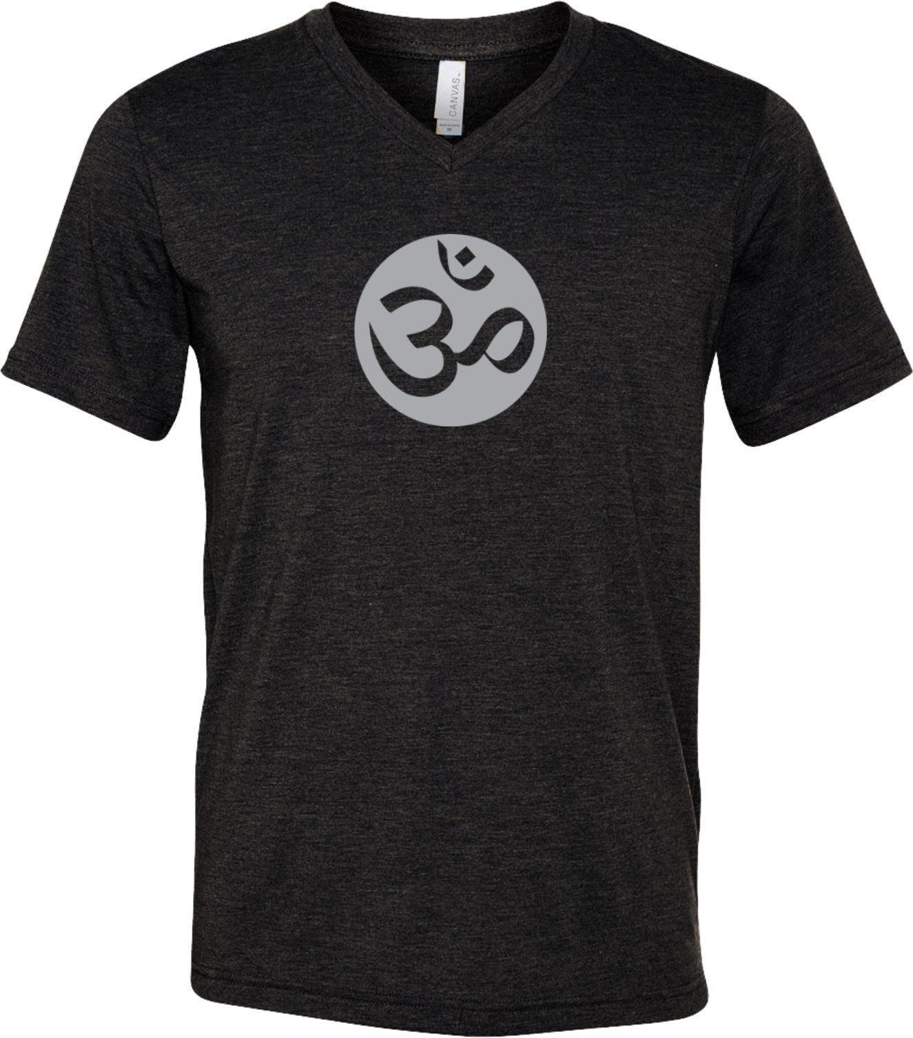 Big OM Print Triblend V-neck Yoga Tee Shirt