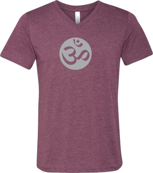 Big OM Print Triblend V-neck Yoga Tee Shirt