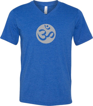 Big OM Print Triblend V-neck Yoga Tee Shirt