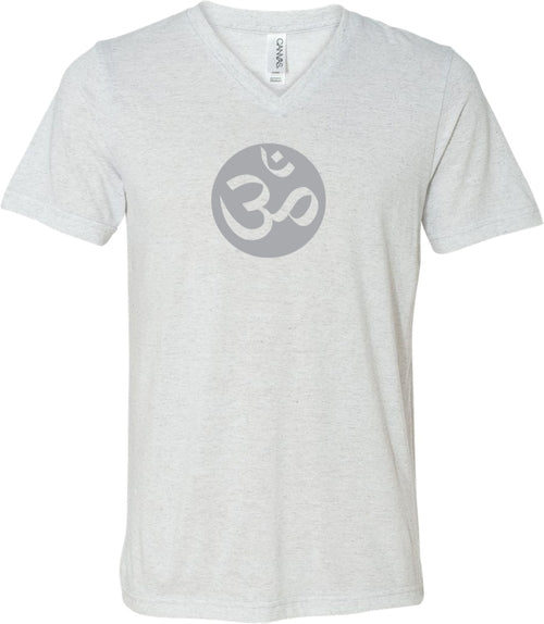 Big OM Print Triblend V-neck Yoga Tee Shirt