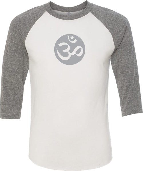 Big OM Print Eco Raglan 3/4 Sleeve Yoga Tee Shirt