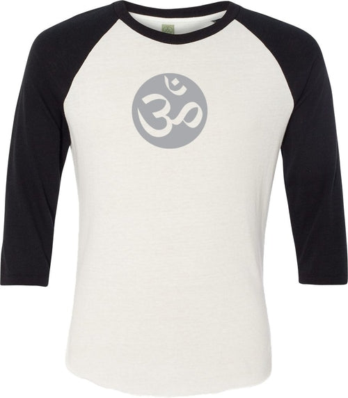 Big OM Print Eco Raglan 3/4 Sleeve Yoga Tee Shirt