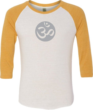 Big OM Print Eco Raglan 3/4 Sleeve Yoga Tee Shirt