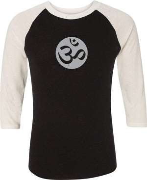 Big OM Print Eco Raglan 3/4 Sleeve Yoga Tee Shirt