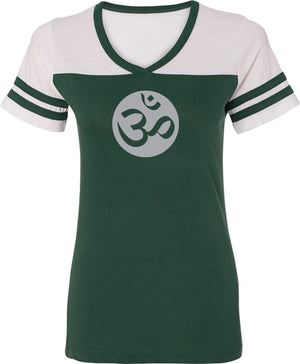 Big OM Print Powder Puff Yoga Tee Shirt