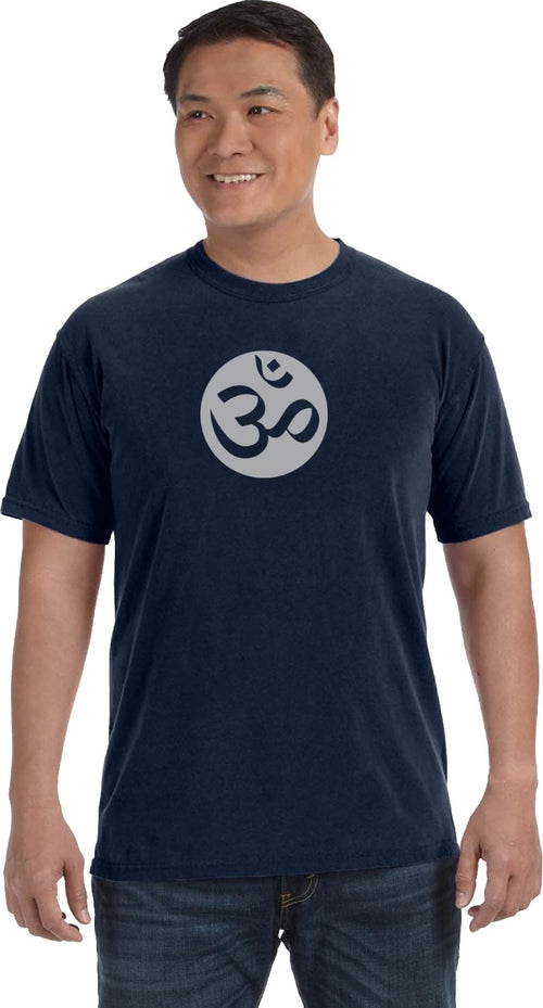 Big OM Print Pigment Dye Yoga Tee Shirt