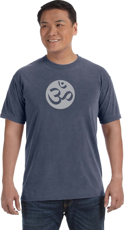 Big OM Print Pigment Dye Yoga Tee Shirt