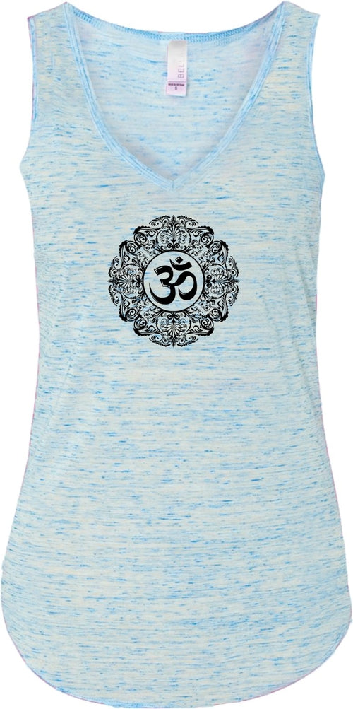 Black Ornate OM Lightweight Flowy Yoga Tank Top