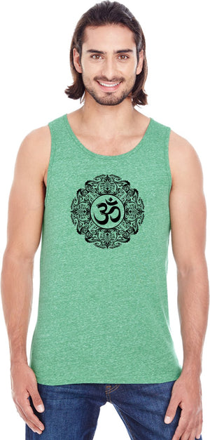 Black Ornate OM Triblend Yoga Tank Top