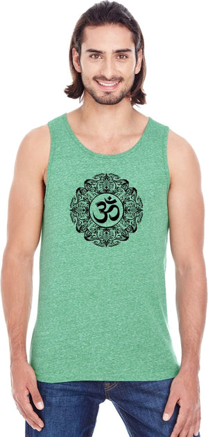Black Ornate OM Triblend Yoga Tank Top