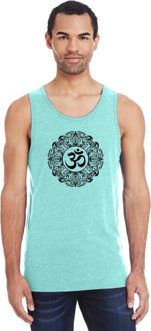 Black Ornate OM Triblend Yoga Tank Top