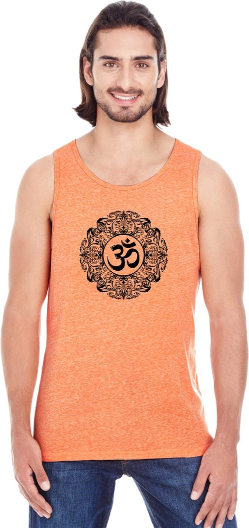 Black Ornate OM Triblend Yoga Tank Top