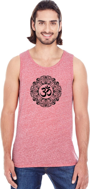 Black Ornate OM Triblend Yoga Tank Top