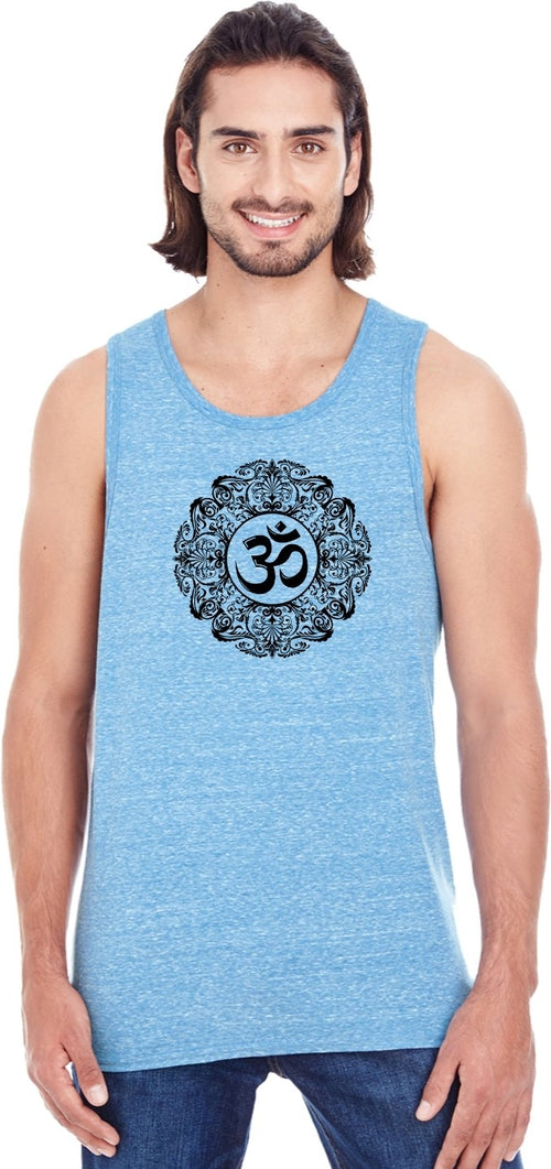 Black Ornate OM Triblend Yoga Tank Top