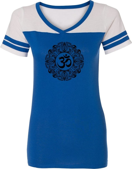 Black Ornate OM Powder Puff Yoga Tee Shirt