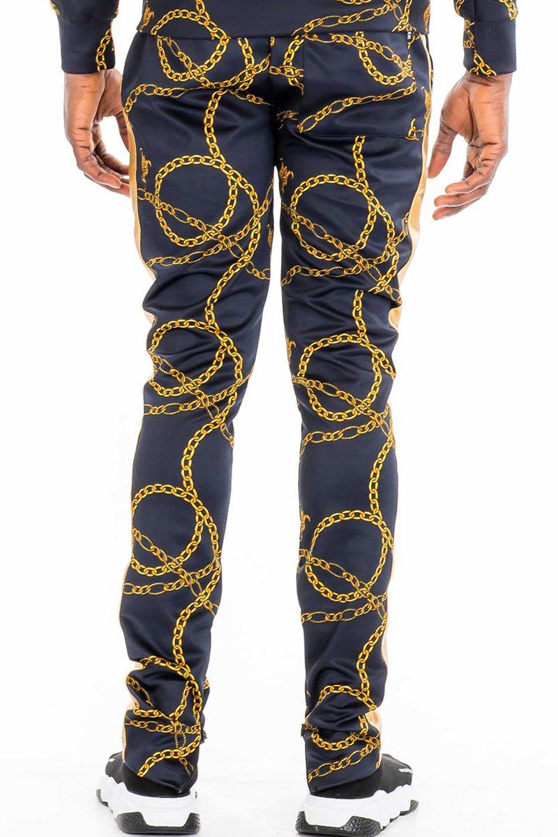 CHAIN TRACK PANTS- BLACK