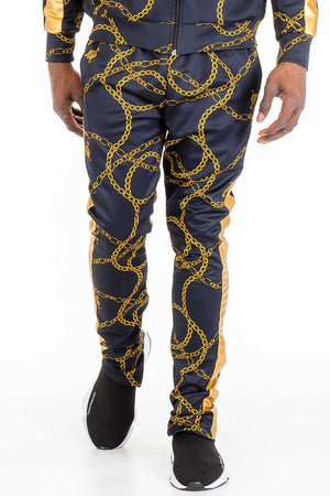CHAIN TRACK PANTS- BLACK