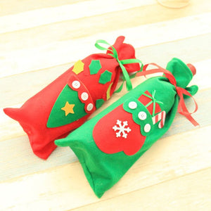 Red Wine Bottle Cover Bags Decoration Home Party