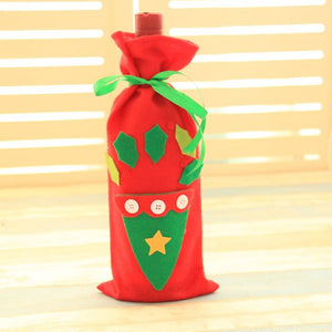 Red Wine Bottle Cover Bags Decoration Home Party