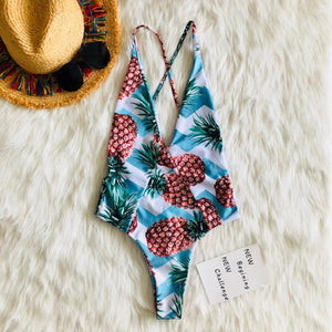 Sexy Swimwear Bikini Women Pineapple Print Push-Up