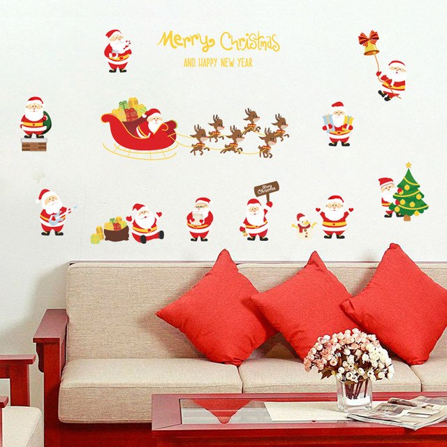 Stickers Merry Christmas Background Decoration