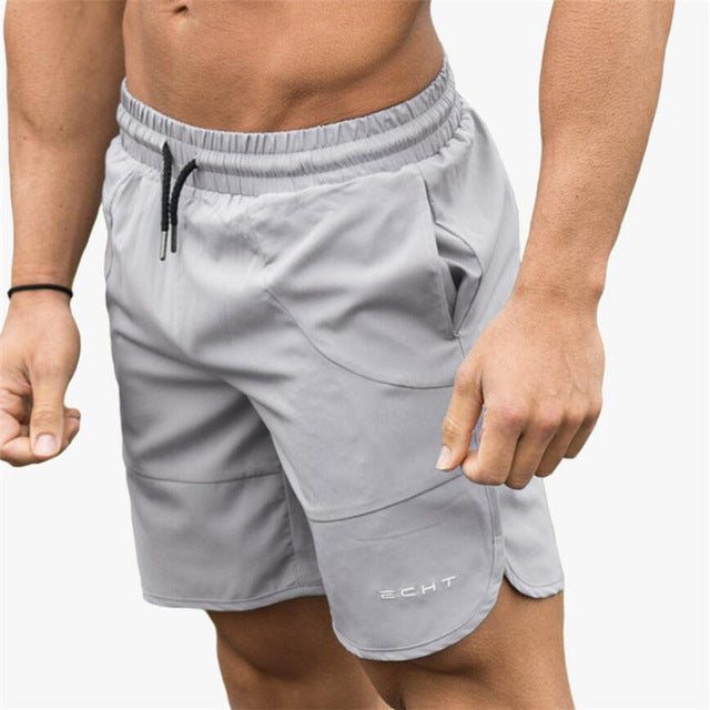 Summer  Men Gyms Shorts Calf-Length Fitness