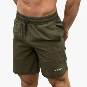 Summer  Men Gyms Shorts Calf-Length Fitness