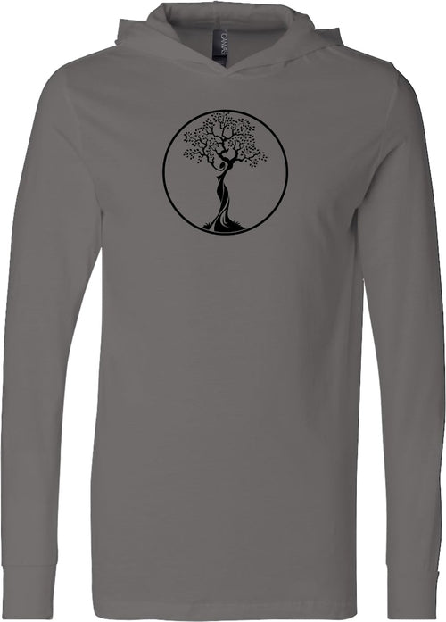 Black Tree of Life Circle Lightweight Yoga Hoodie