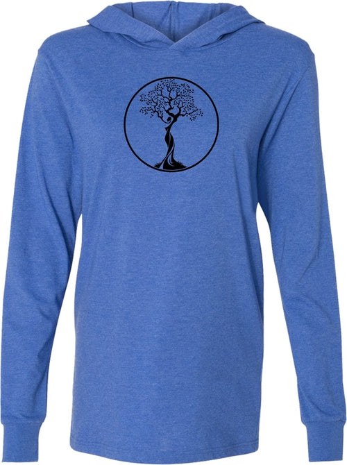 Black Tree of Life Circle Lightweight Yoga Hoodie