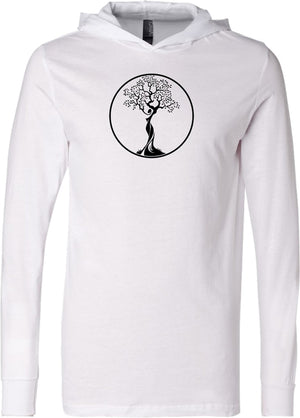 Black Tree of Life Circle Lightweight Yoga Hoodie