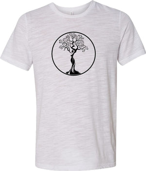 Black Tree of Life Circle Burnout Yoga Tee Shirt