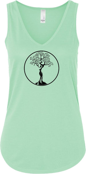 Black Tree of Life Circle Lightweight Flowy Yoga