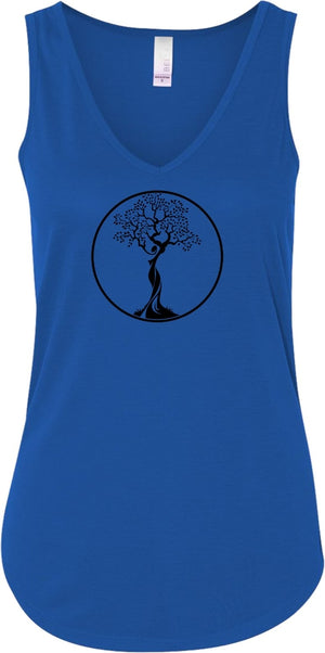 Black Tree of Life Circle Lightweight Flowy Yoga