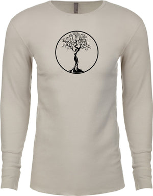 Black Tree of Life Circle Long Sleeve Thermal Yoga