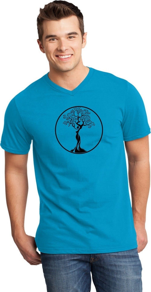 Black Tree of Life Circle Important V-neck Yoga