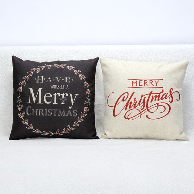 Vintage Christmas Letter Bed Cushion Home Festival