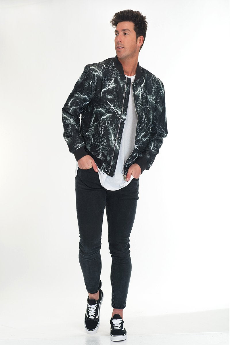 BOLT BOMBER JACKET- CHARCOAL